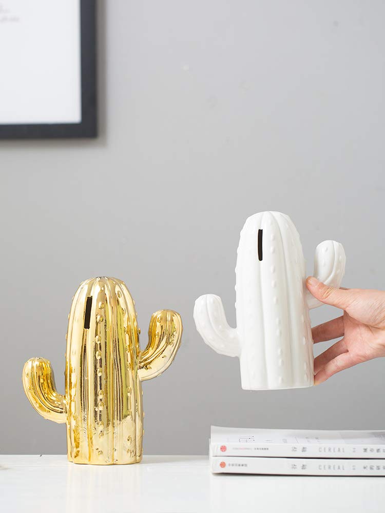 MASSJOY Ceramic Cactus Piggy Bank, Home Living Room Wine Cabinet Decoration Gift. - Image 2
